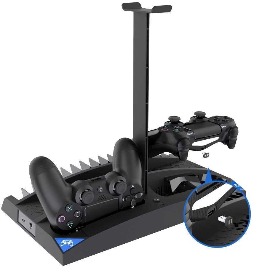 Daugiafunkcis stovas iPega PG-P4009 skirtas PS4 ir priedams - juodas