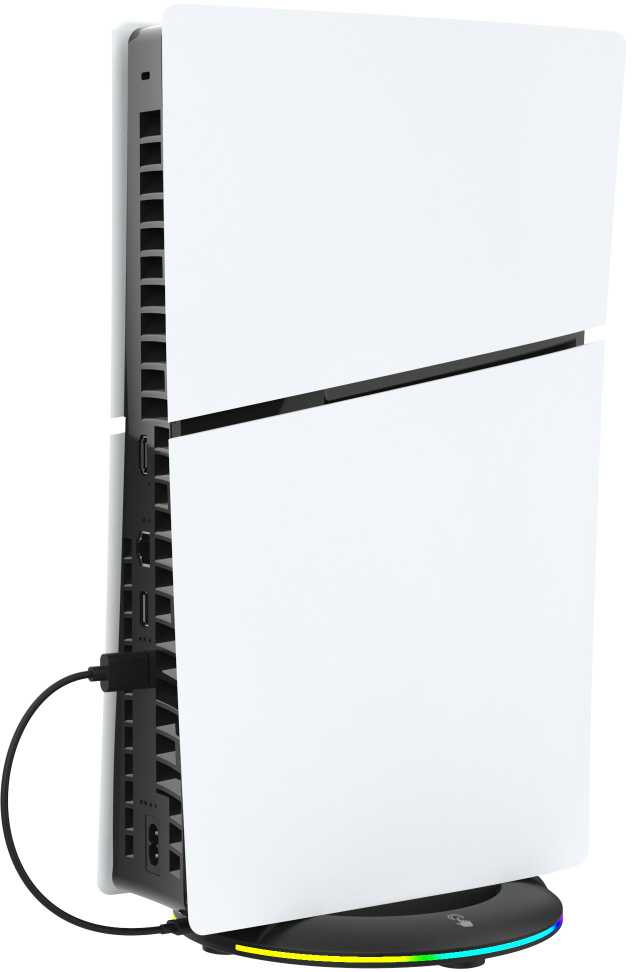 iPega P5S025S vertikalus stovas su RGB, skirtas PS5 Slim/PS5 Pro Juodas