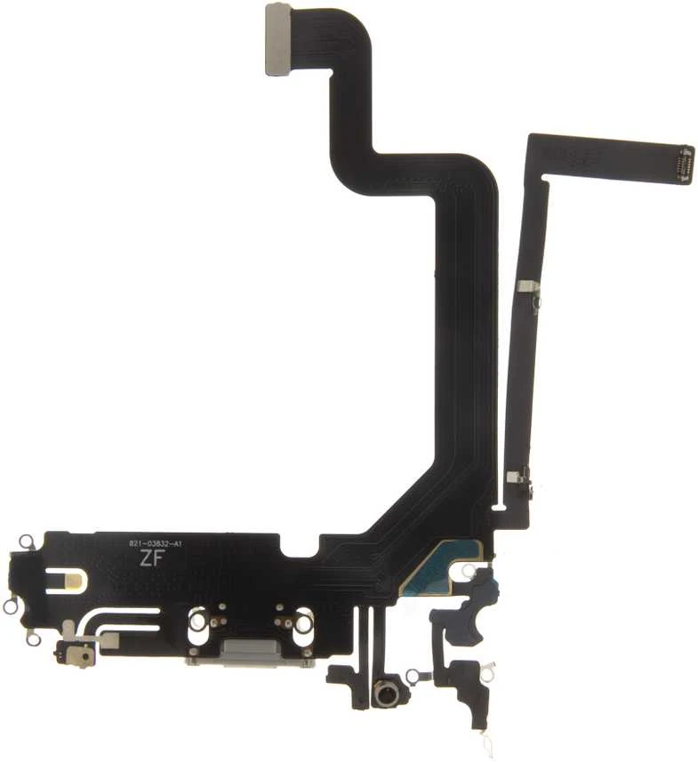Iphone Lcd iPhone 14 Pro Max Flex kabelis su įkrovimo jungtimi Sidabrinis