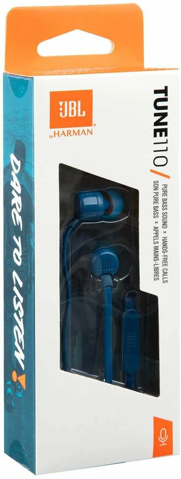 Ausinės JBL TUNE T110 Pure Bass Sound mėlynos