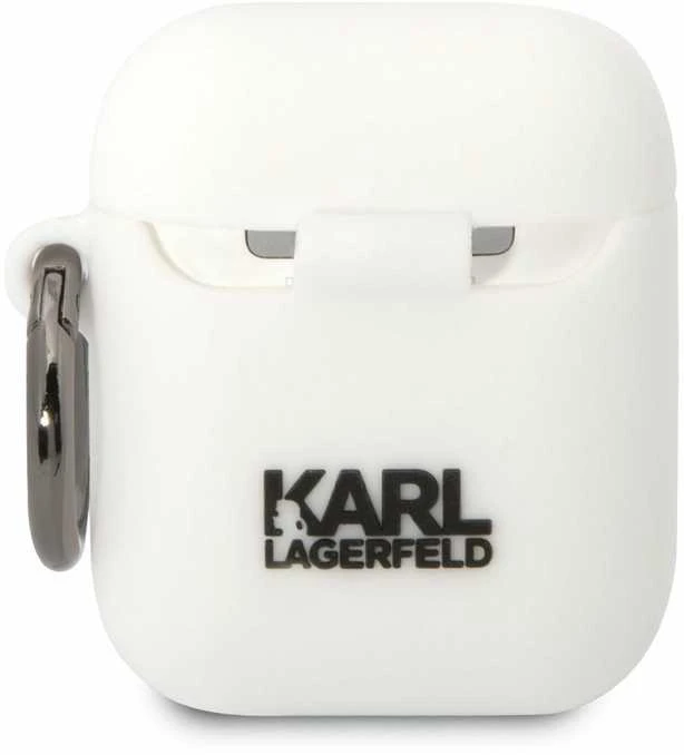 Dėklas Karl Lagerfeld KLA2RUNCHH AIRPODS 1/2 COVER Baltas/Baltas SILICONE CHUPETTE HEAD 3D