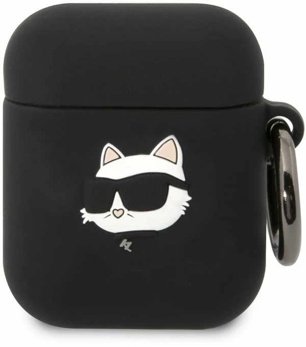 Karl Lagerfeld KLA2RUNCHK AIRPODS 1/2 COVER Juodas/Juodas SILICONE CHUPETTE HEAD 3D