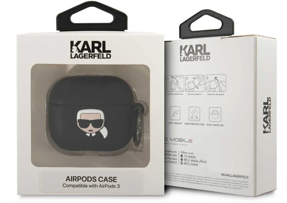 Karl Lagerfeld AirPods 3 dėklas pakuotėje