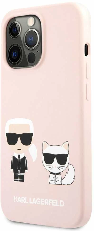 Karl Lagerfeld KLHCP13LSSKCI Apple iPhone 13 Pro / 13 6,1″ kietas dėklas light rožinės spalvos Silicone Karl