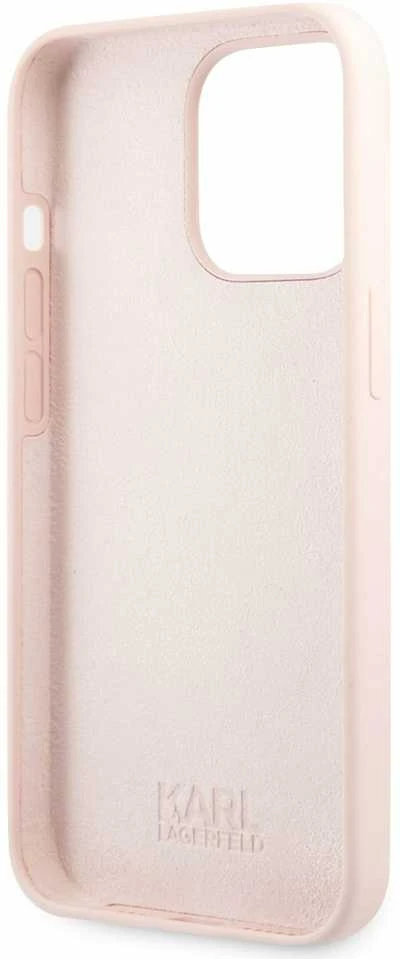 Karl Lagerfeld KLHCP13LSSKCI Apple iPhone 13 Pro / 13 6,1″ kietas dėklas light rožinės spalvos Silicone Karl