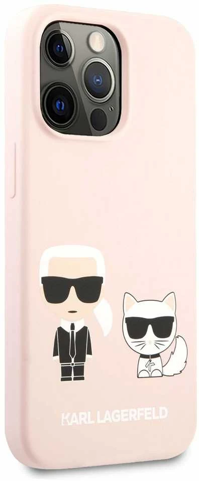 Karl Lagerfeld KLHCP13LSSKCI Apple iPhone 13 Pro / 13 6,1″ kietas dėklas light rožinės spalvos Silicone Karl