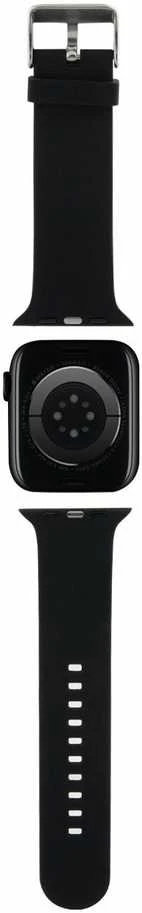Karl Lagerfeld apyrankė KLAWLSLCNK Apple Watch 42/44/45/49mm juodos spalvos apyrankė 3D Rubber Choupette Head