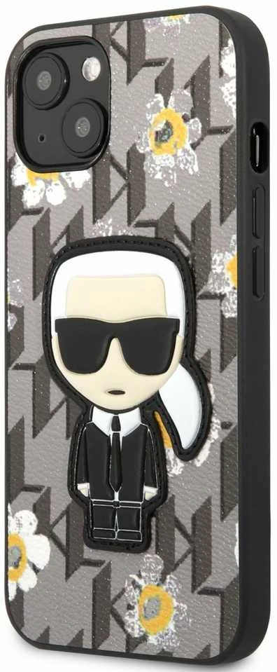 Dėklas Karl Lagerfeld KLHCP13SPMNFIK1 Apple iPhone 13 mini 5,4″ pilkos spalvos Flower Ikonik Karl