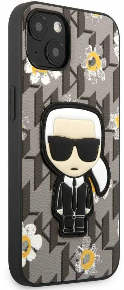 Dėklas Karl Lagerfeld KLHCP13SPMNFIK1 Apple iPhone 13 mini 5,4″ pilkos spalvos Flower Ikonik Karl