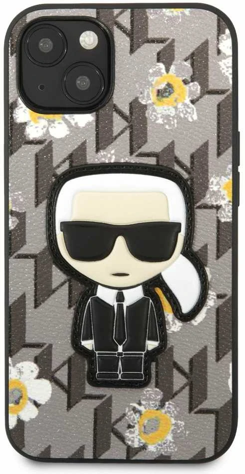 Dėklas Karl Lagerfeld KLHCP13SPMNFIK1 Apple iPhone 13 mini 5,4″ pilkos spalvos Flower Ikonik Karl