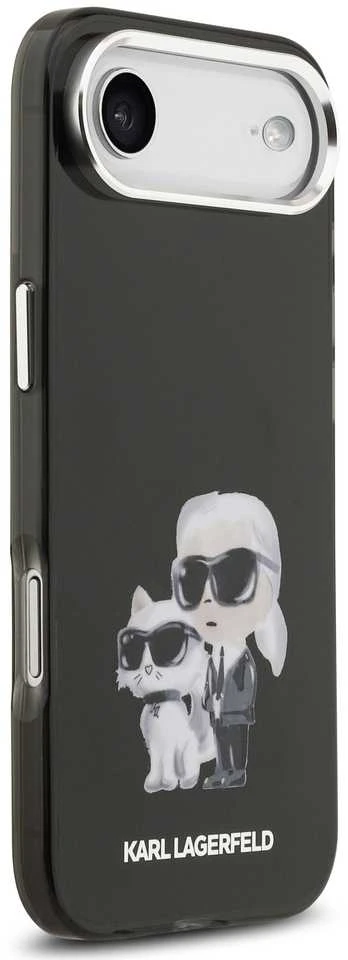 Karl Lagerfeld IML Aquarelle Karl and Choupette dėklas skirtas Apple iPhone Air juodos spalvos