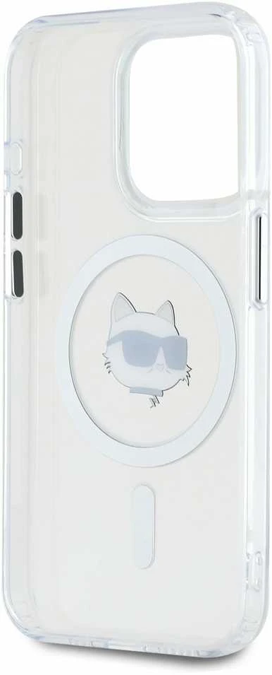 Karl Lagerfeld KLHMP14XHLSCHH Apple iPhone 14 Pro Max 6.7″ baltos spalvos kietas dėklas IML Metal Choupette Head