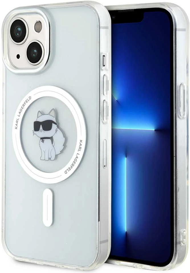 Karl Lagerfeld KLHMP15SHFCCNOT Apple iPhone 15/ 14 / 13 6.1″ skaidrus kietas dėklas IML Choupette MagSafe