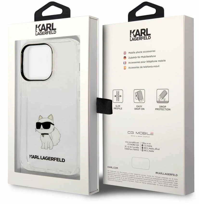 Karl Lagerfeld KLHCP14XHNCHTCT iPhone 14 Pro Max 6,7″ skaidrus kietas dėklas Ikonik Choupette