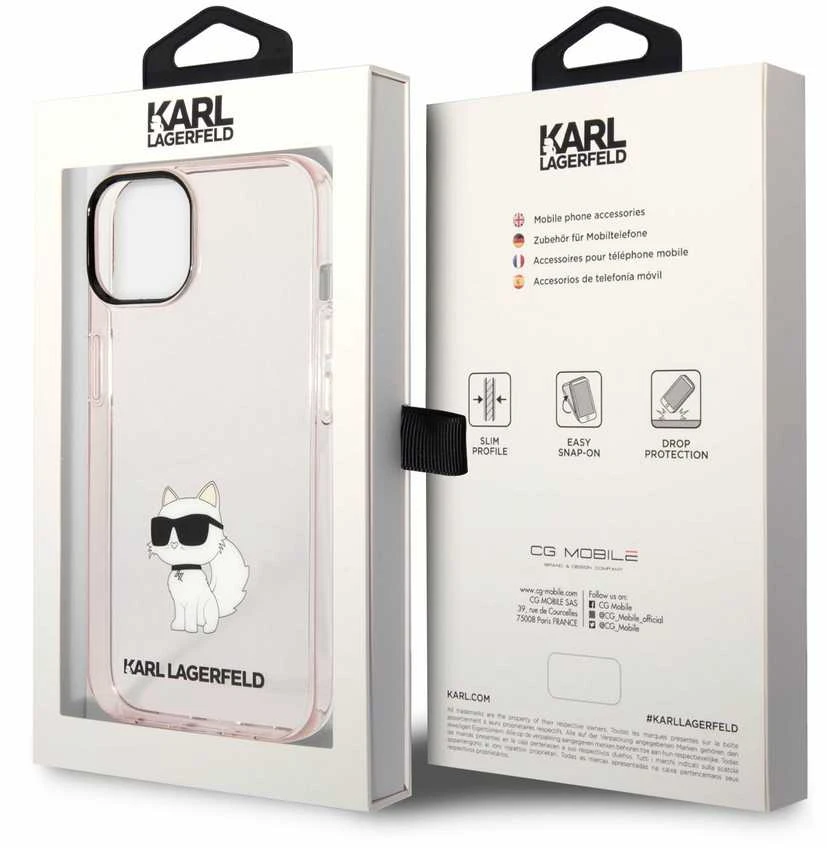 Dėklas Karl Lagerfeld KLHCP14MHNCHTCP IPHONE 14 PLUS / 15 PLUS 6.7 "Rožinis / Rožinis HARDCASE IKONIK CHOUPETTE
