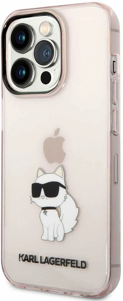 Karl Lagerfeld KLHCP14LHNCHTCP Apple iPhone 14 Pro 6,1″ rožinės spalvos kietas dėklas Ikonik Choupette