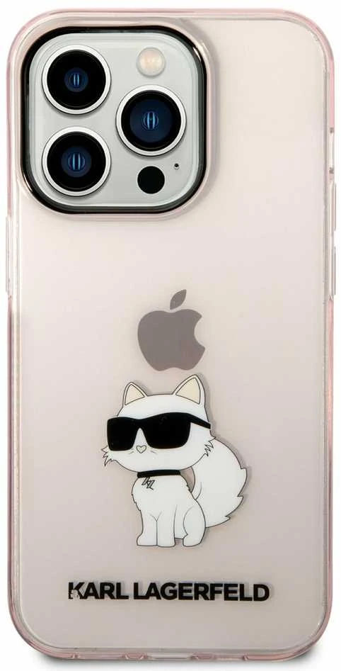 Karl Lagerfeld KLHCP14LHNCHTCP Apple iPhone 14 Pro 6,1″ rožinės spalvos kietas dėklas Ikonik Choupette