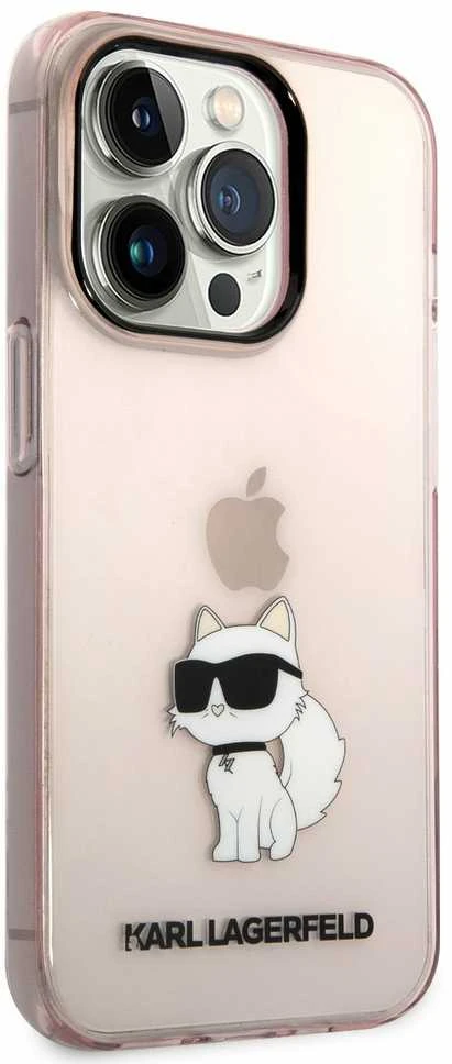 Karl Lagerfeld KLHCP14XHNCHTCP Apple iPhone 14 Pro Max 6,7″ rožinės spalvos kietas dėklas Ikonik Choupette