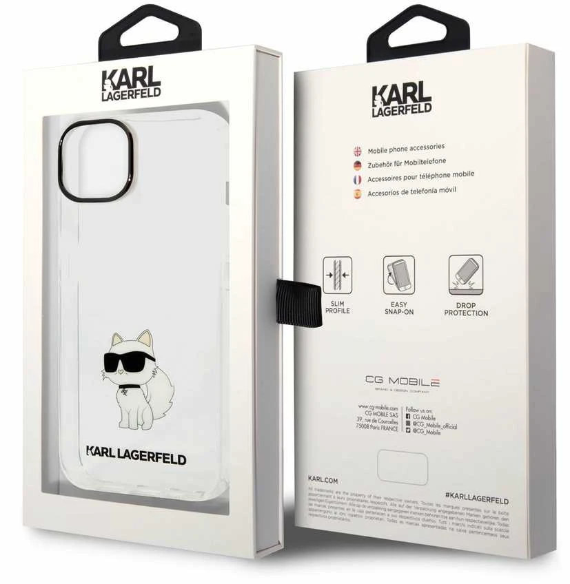 Karl Lagerfeld KLHCP14MHNCHTCT iPhone 14 Plus 6,7" permatomas kietas dėklas IML NFT Choupette