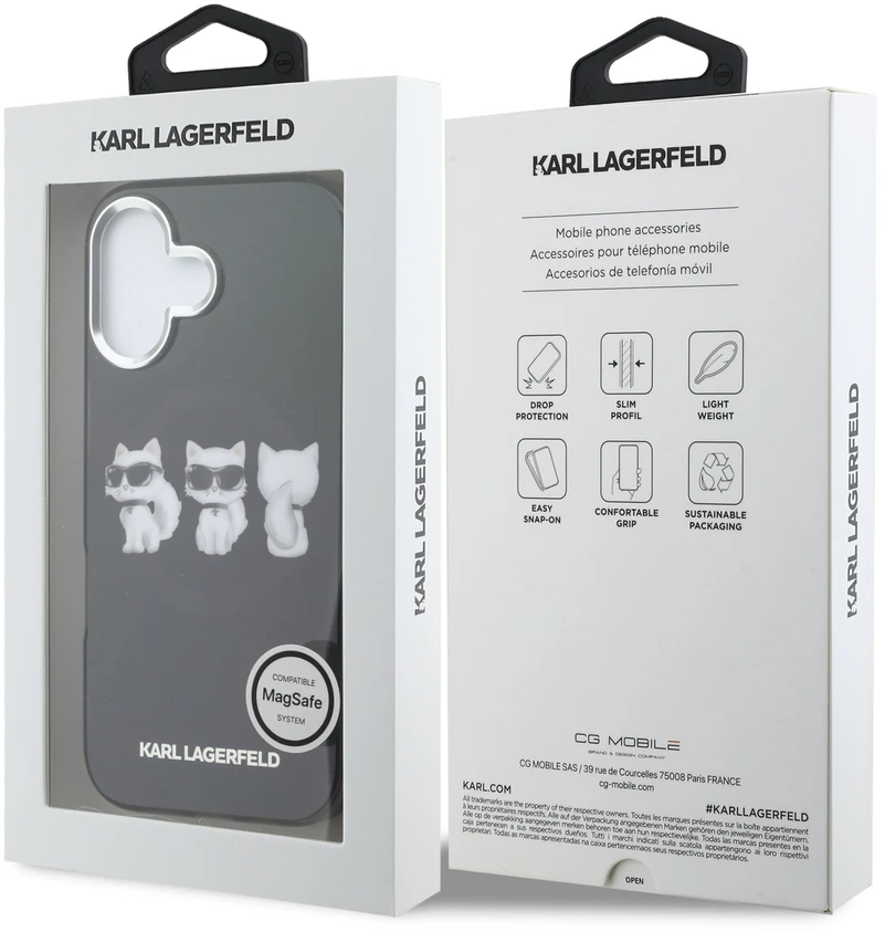 Karl Lagerfeld IML Choupette Trio Watercolor MagSafe dėklas skirtas Apple iPhone 17