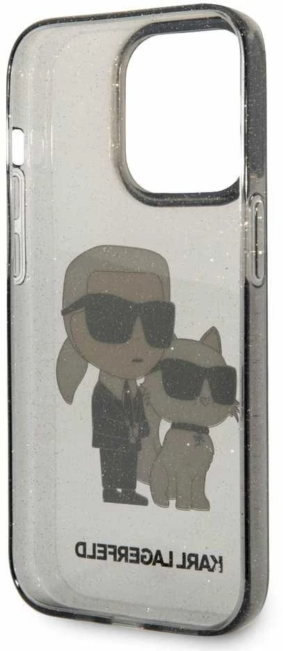 Karl Lagerfeld KLHCP14XHNKCTGK iPhone 14 Pro Max 6,7" juoda/juodas kietas dėklas IML GLIT NFT Karl&Choupette