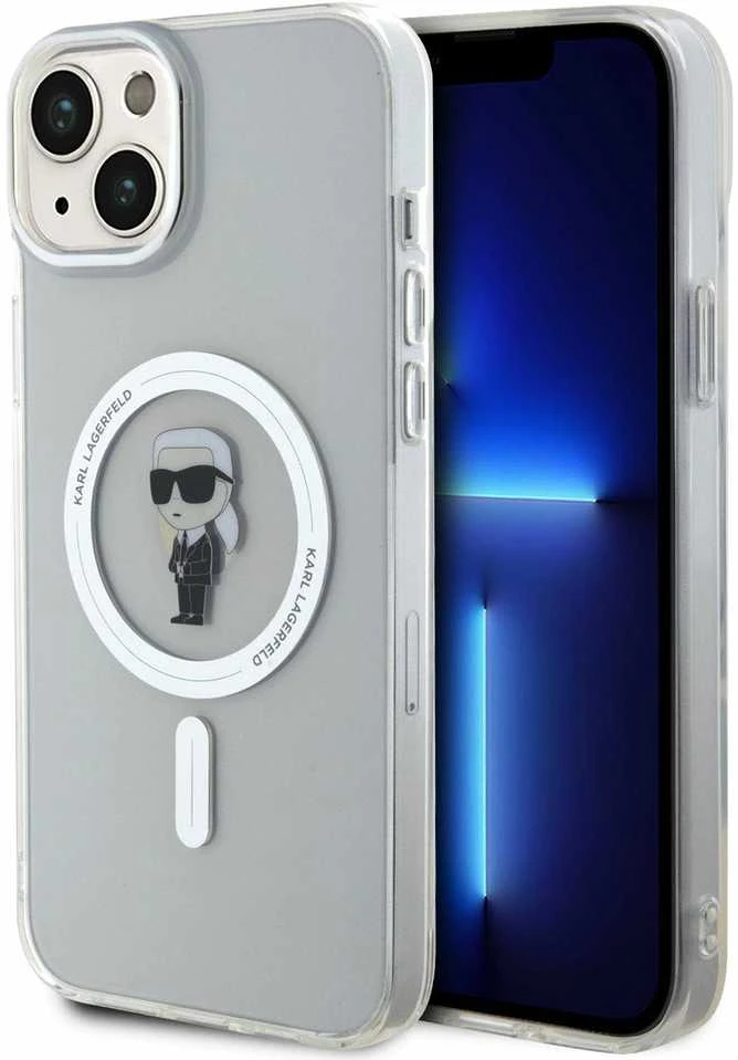 Karl Lagerfeld KLHMP15MHFCKNOT Apple iPhone 15 Plus / 14 Plus 6.7″ skaidrus kietas dėklas IML Ikonik MagSafe