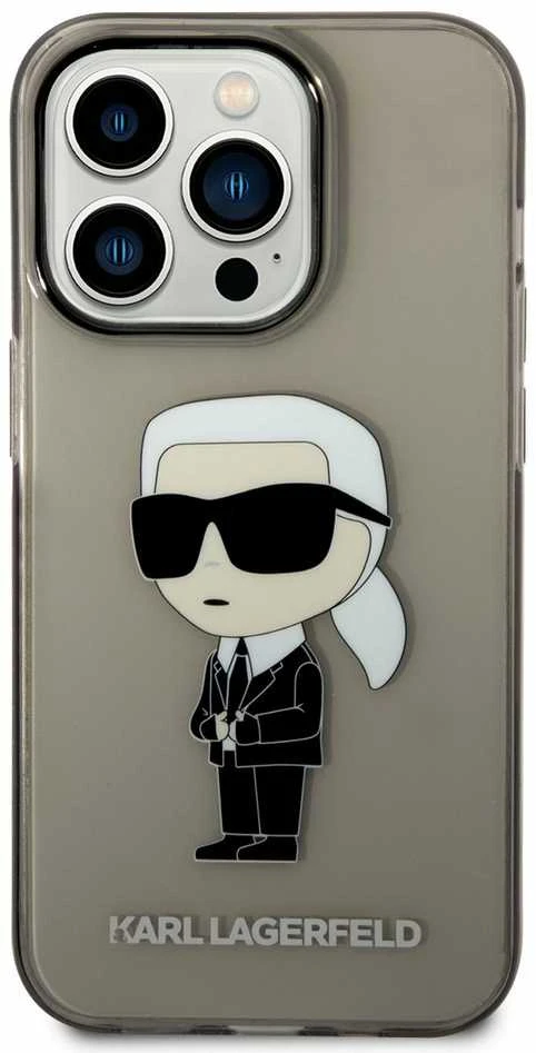 Dėklas Karl Lagerfeld KLHCP14XHNIKTCK IPHONE 14 PRO MAX 6.7 "Juodas/Juodas HARDCASE ICONIK Karl Lagerfeld