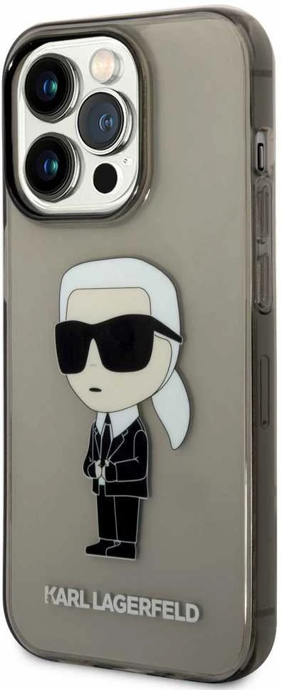 Dėklas Karl Lagerfeld KLHCP14XHNIKTCK IPHONE 14 PRO MAX 6.7 "Juodas/Juodas HARDCASE ICONIK Karl Lagerfeld