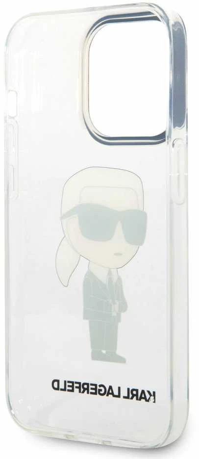 Karl Lagerfeld KLHCP14LHNIKTCT Apple iPhone 14 Pro 6,1″ skaidrus kietas dėklas Ikonik Karl Lagerfeld