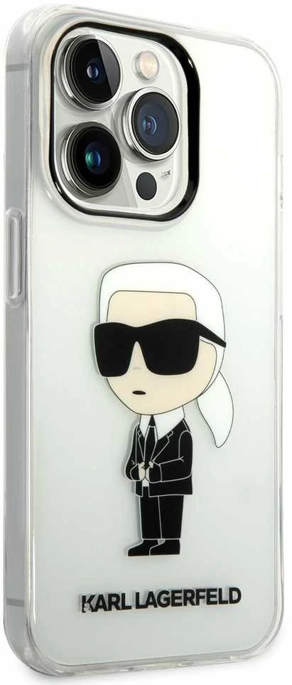 Karl Lagerfeld KLHCP14XHNIKTCT Apple iPhone 14 Pro Max 6,7″ skaidrus kietas dėklas Ikonik Karl Lagerfeld