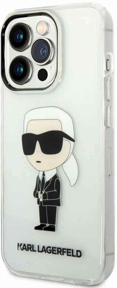Karl Lagerfeld KLHCP14XHNIKTCT Apple iPhone 14 Pro Max 6,7″ skaidrus kietas dėklas Ikonik Karl Lagerfeld