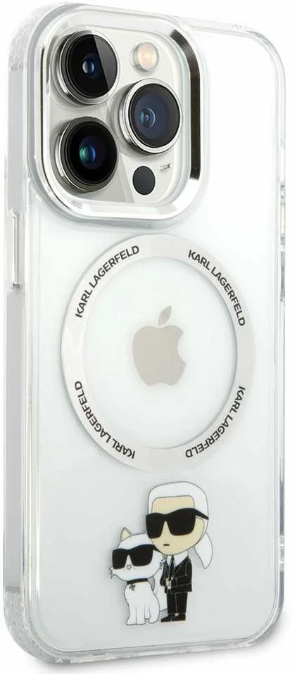 Karl Lagerfeld KLHMP14LHNKCIT Apple iPhone 14 Pro 6,1″ kietas dėklas skaidrus Iconic Karl&Choupette Magsafe