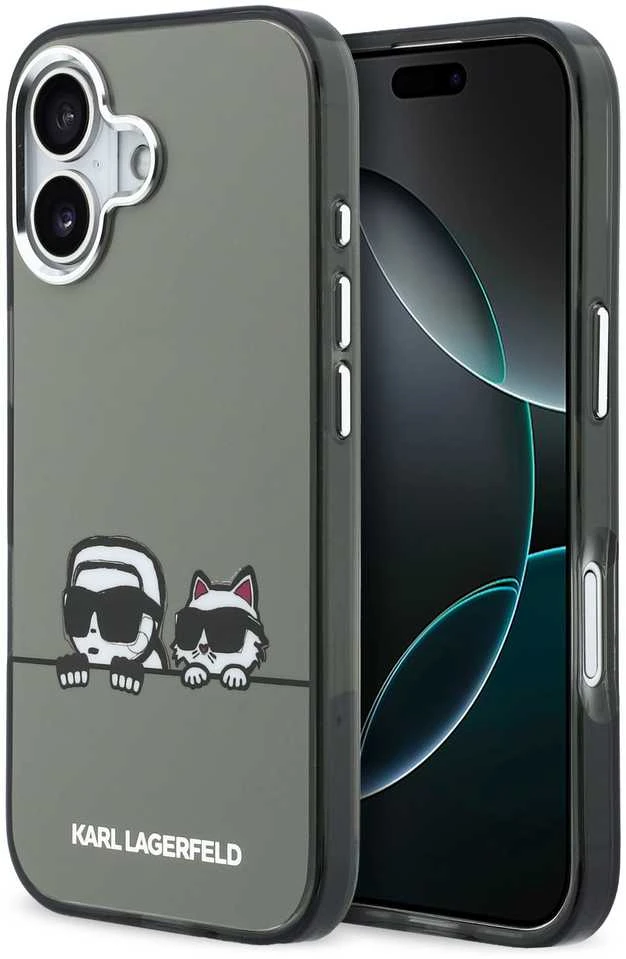 Karl Lagerfeld IML K&CH Heads Logo MagSafe dėklas skirtas Apple iPhone 17 juodos spalvos