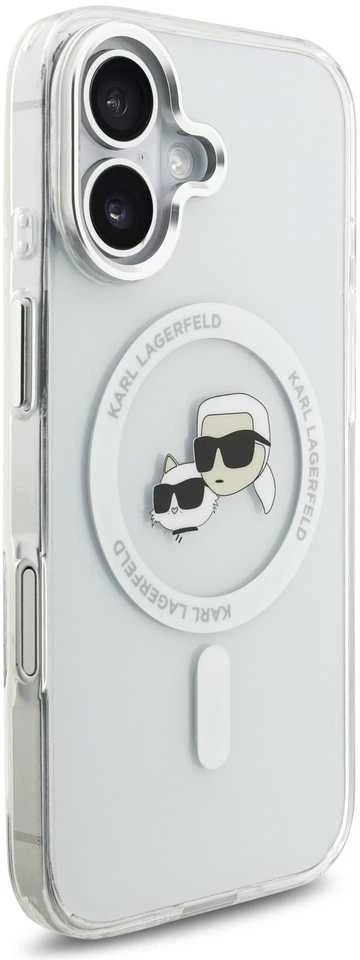 Karl Lagerfeld IML K&CH Heads Metal Frame MagSafe dėklas skirtas Apple iPhone 17 skaidrus
