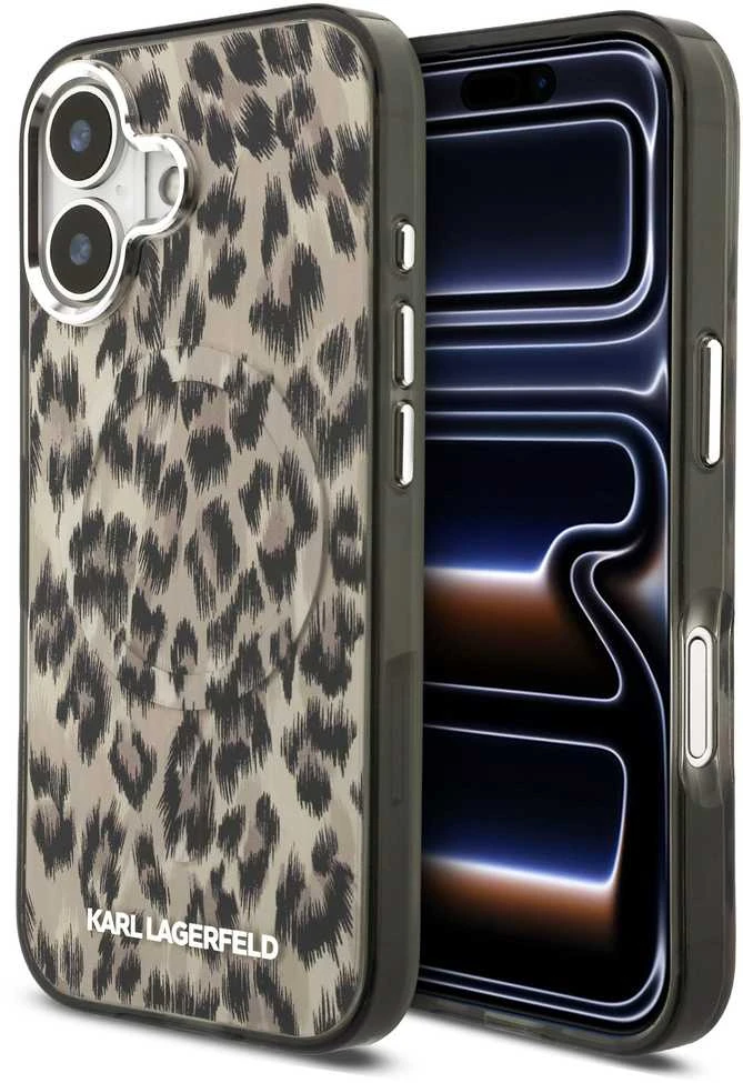 Karl Lagerfeld IML Leopard MagSafe dėklas skirtas Apple iPhone 17 Brown