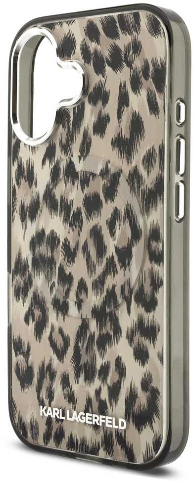 Karl Lagerfeld IML Leopard MagSafe dėklas skirtas Apple iPhone 17 Brown
