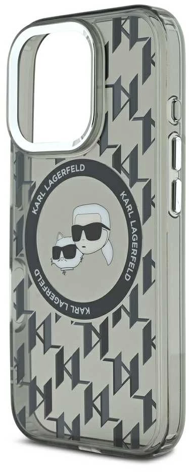 Dėklas Karl Lagerfeld KLHMP16LHMCKMHK Apple iPhone 16 Pro 6.3″ juodos spalvos IML Monogram Karl&Choupette Head MagSa
