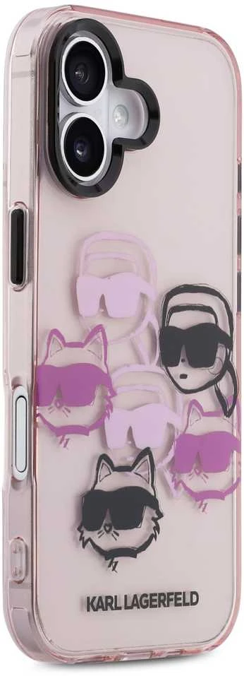 Karl Lagerfeld IML Multi K&CH Heads dėklas skirtas Apple iPhone 17 Rožinė