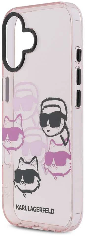Karl Lagerfeld IML Multi K&CH Heads dėklas skirtas Apple iPhone 17 Rožinė