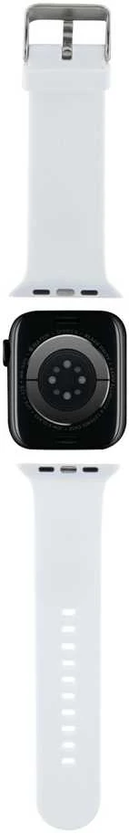 Karl Lagerfeld apyrankė KLAWMSLKNH AppleWatch 38/40/41mm baltos spalvos apyrankė 3D Rubber Karl Head
