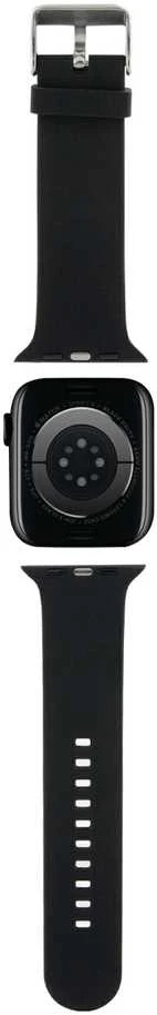 Karl Lagerfeld apyrankė KLAWMSLKNK AppleWatch 38/40/41mm juodos spalvos apyrankė 3D Rubber Karl Head