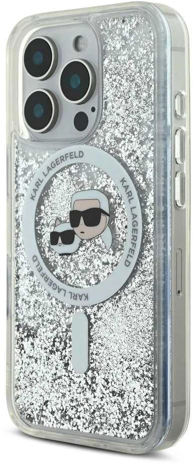 Karl Lagerfeld KLHMP16XLGKCSGH Apple iPhone16 Pro Max 6.9″ kietas dėklas skaidrus Liquid Glitter Karl&Choupe