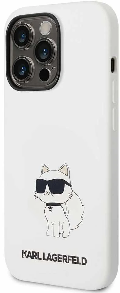 Karl Lagerfeld KLHCP14XSNCHBCH Apple iPhone 14 Pro Max 6,7″ kietas dėklas baltos spalvos Silicone Choupette