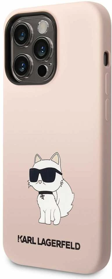 Karl Lagerfeld dėklas, skirtas iPhone 14 Pro 6,1 KLHCP14LSNCHBCP rožinė kietas dėklas , skirtas Silikoninis Choupette