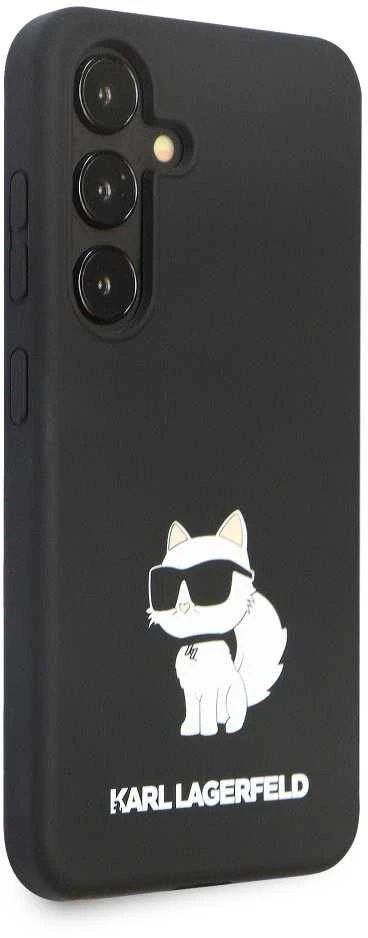 Karl Lagerfeld KLHCS24SSNCHBCK S24 S921 kietas dėklas juodos spalvos Silicone Choupette