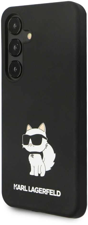 Karl Lagerfeld KLHCS24SSNCHBCK S24 S921 kietas dėklas juodos spalvos Silicone Choupette