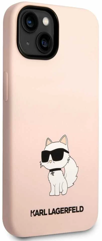 Dėklas Karl Lagerfeld KLHCP14MSNCHBCP IPHONE 14 PLUS / 15 PLUS 6.7 "HARDCASE Rožinis / Rožinis SILICONE CHOUPETTE