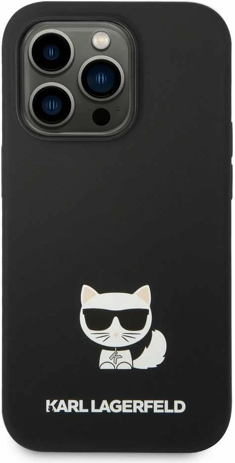 Karl Lagerfeld KLHCP14LSLCTBK Apple iPhone 14 Pro 6,1″ kietas dėklas juodos spalvos Silicone Choupette Body