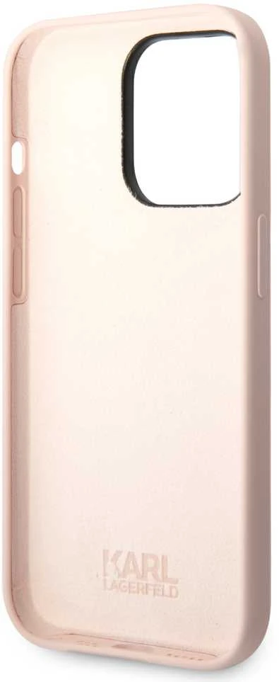 Karl Lagerfeld KLHCP14LSLCTPI Apple iPhone 14 Pro 6,1″ kietas dėklas light rožinės spalvos Silicone Choupette B
