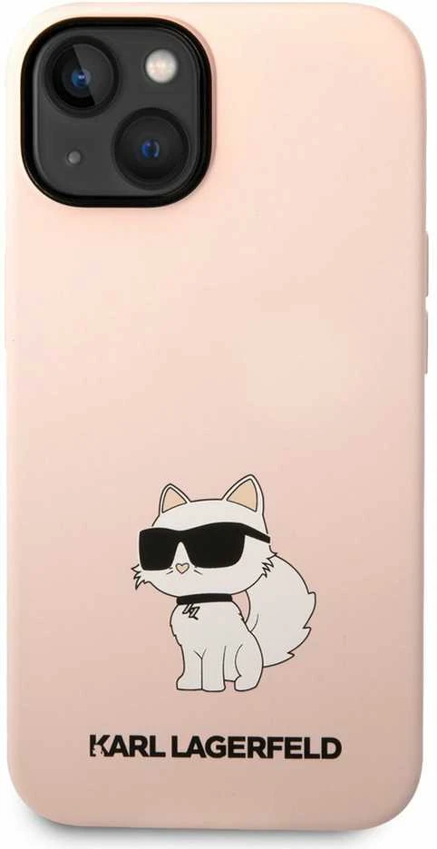 Dėklas Karl Lagerfeld KLHCP14MSNCHBCP IPHONE 14 PLUS / 15 PLUS 6.7 "HARDCASE Rožinis / Rožinis SILICONE CHOUPETTE
